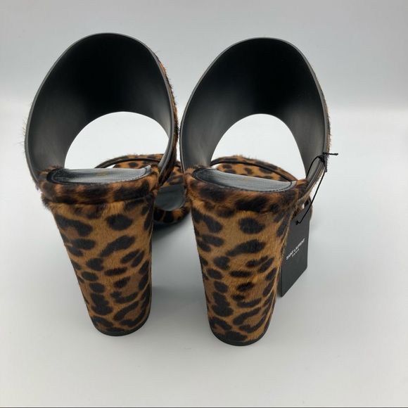 Saint Laurent OAK WOMENS PONY PRINT SANDAL SZ 37 US 7 - Picture 9 of 16